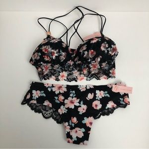Rose + Vine Matching Bralette & Panty - BNWT